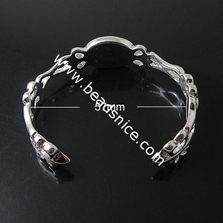 Brass Bracelet Base,base diameter:14X19mm,fit 13 x 18mm cabochon , Lead-Safe ,Nickel-Free,