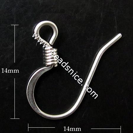 Stainless Steel Earring hook wire, 316 Stainless Steel,14X14mm,