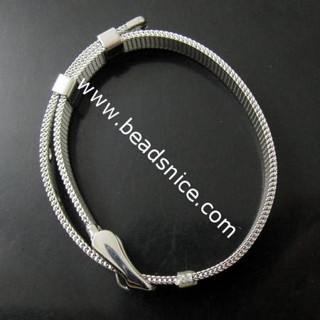 Stainless Steel Bracelets,0.4mm，8X8X210mm,