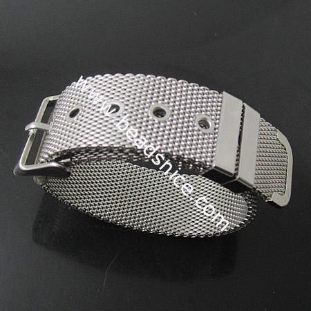 Stainless Steel watch Bracelets,0.6mm,18X18X210mm,