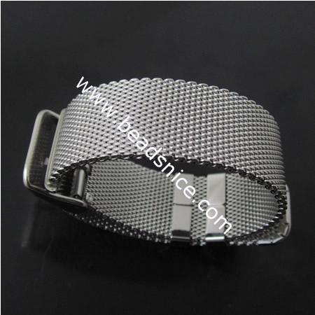 Stainless Steel watch Bracelets,0.6mm,18X18X210mm,
