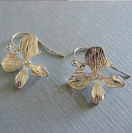 Butterfly dangle earrings,leaf,cadmium free