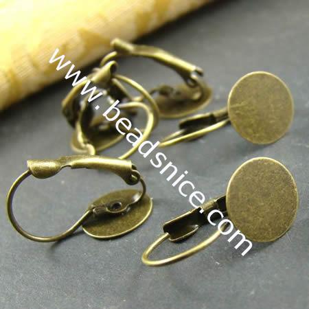 findings earrings,brass,round