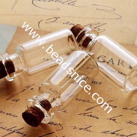 Glass Nail Box, with cork, transparent,22x40x12mm,
