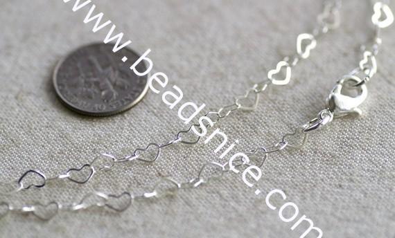Heart Link Bronze Necklace,Length 24 inch, width 3.5 mm