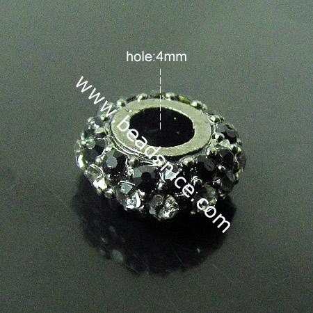 Rhinestone Beads,10X5mm,hole:4mm