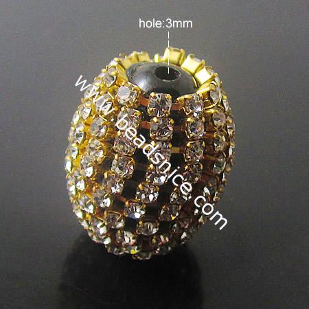 Rhinestone Beads,20X17mm,hole:3mm