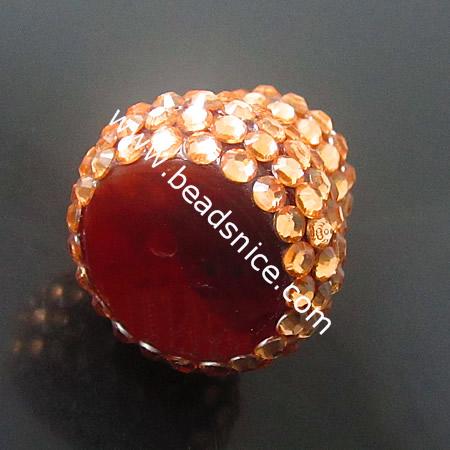 Resin Rhinestone Beads,Calabash,34X26mm,hole:3mm