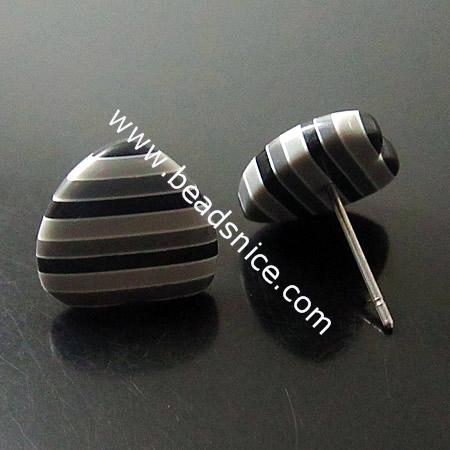 Acrylic Stud Earring,Flat Heart,14X14X16mm