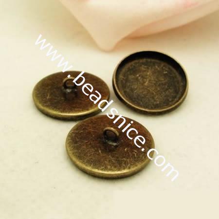 Brass button jewelry,round,lead-safe,nickel-free,