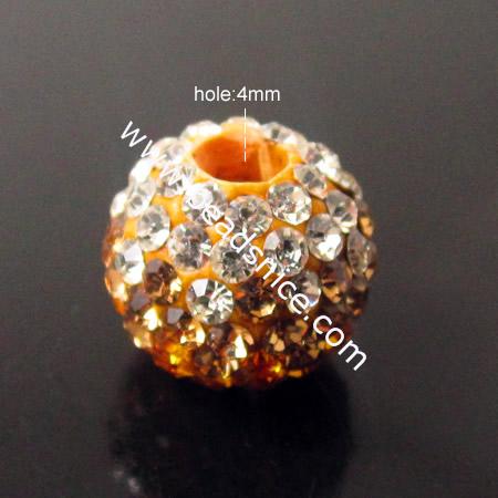 Rhinestone Beads,14mm,hole:4mm