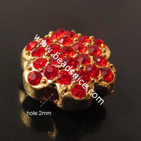 Rhinestone Beads,Flower,12X12mm,hole:2mm