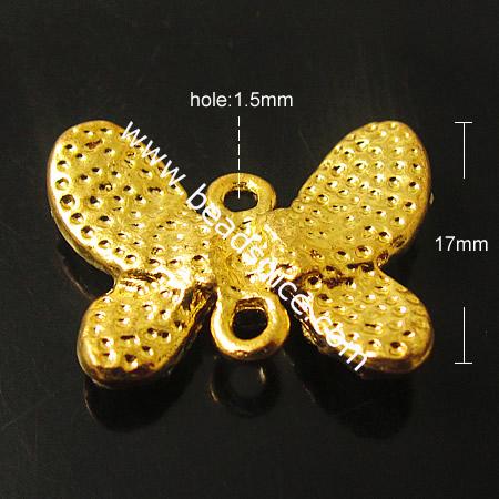 Rhinestone Connector,Butterfly,17X21mm,hole:1.5mm