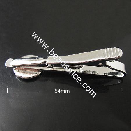 DIY Tie Clip Kit - w/27mm Bezel Setting,Length:54mm,Nickel-Free,Lead-Safe