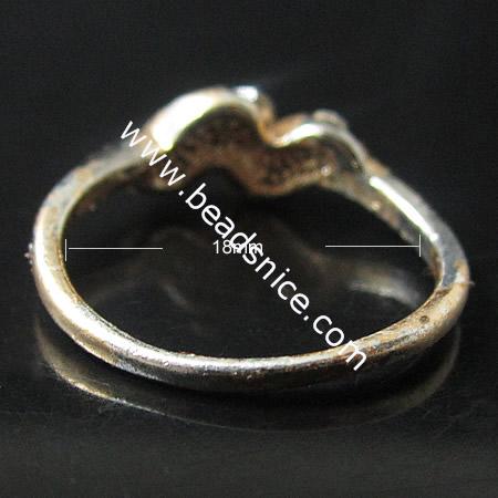 Zinc alloy Finger with rhinestone,7mm,inside diameter:18mm,Nickel-Free,Lead-Safe,