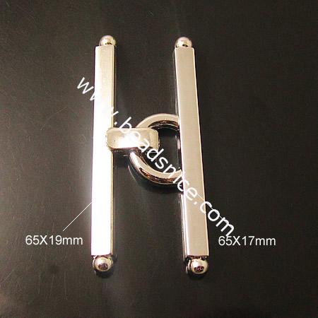 Brass Clasp,65X19mm,65X17mm,Nickel-Free,Lead-Safe