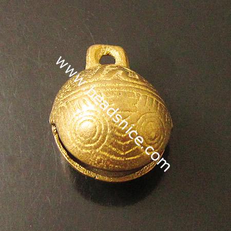 Hollow  pendant charm,brass,lead-safe,nickel-free,round,